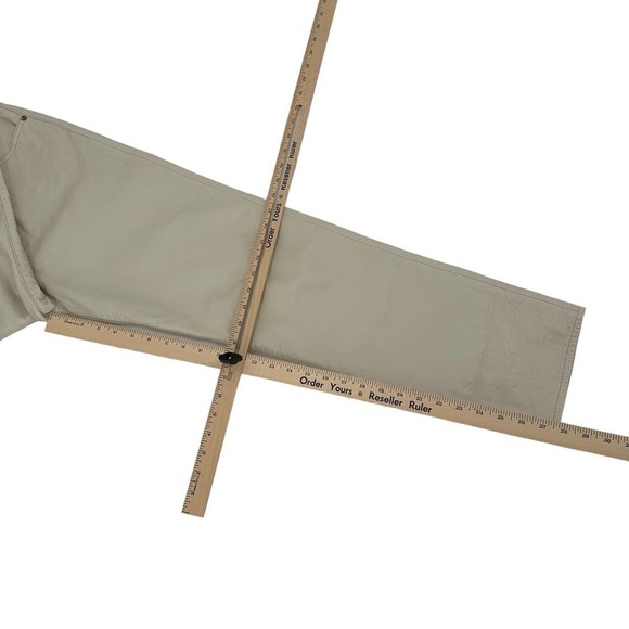 Agolde Los Angeles Women Recycled Leather 90s Pinch Waist Pant Solid taupe Sz 28 - Picture 7 of 16